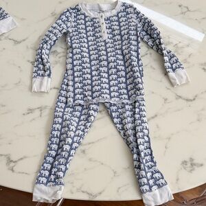 Roller Rabbit Navy and White Elephant Print Top